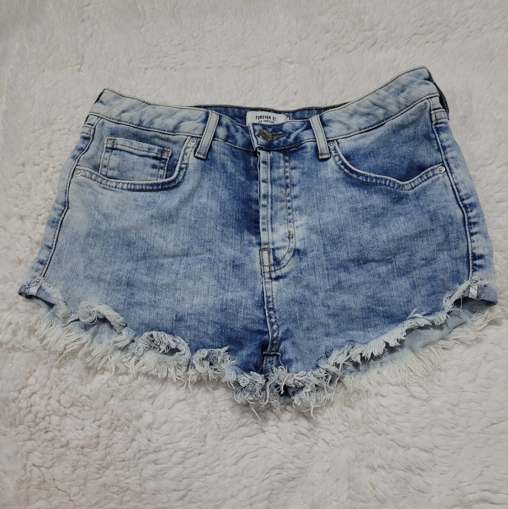 Forever 21 acid wash denim shorts